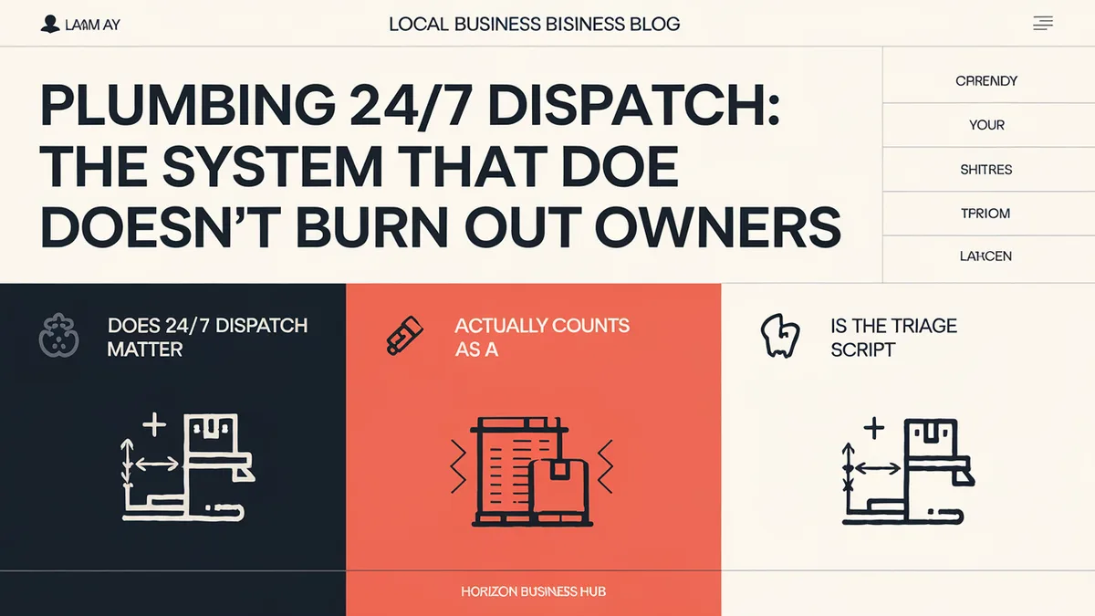 Plumbing 24/7 Dispatch: The System That Doesn't Burn Out Owners
