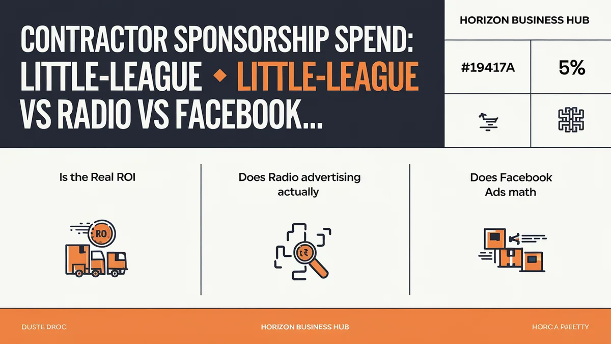 Contractor Sponsorship Spend: Little-League vs Radio vs Facebook in Hardin County KY