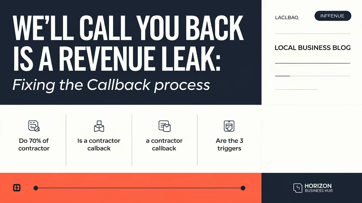 "We'll Call You Back" Is a Revenue Leak: Fixing the Callback Funnel for Hardin County Contractors