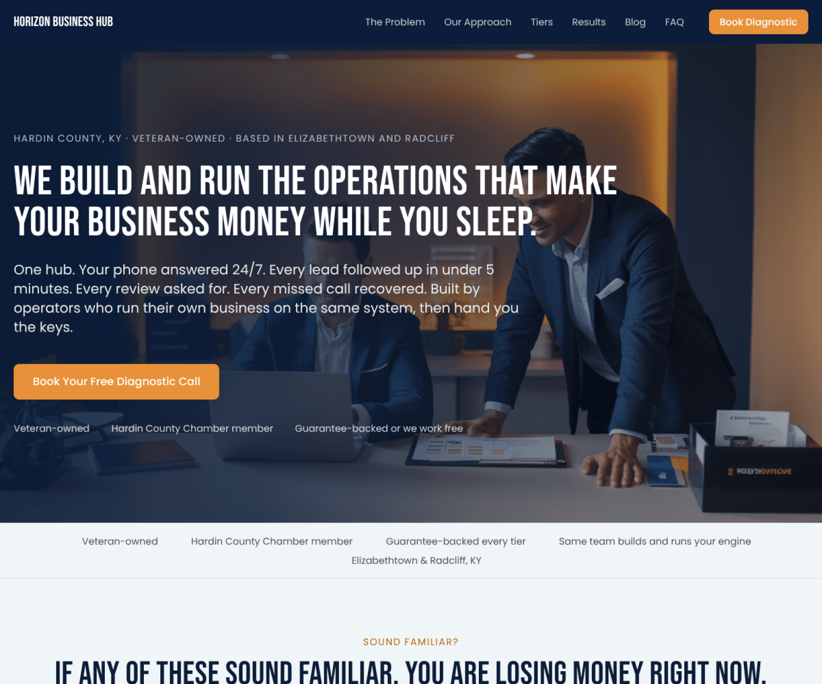 Horizon Business Hub website screenshot